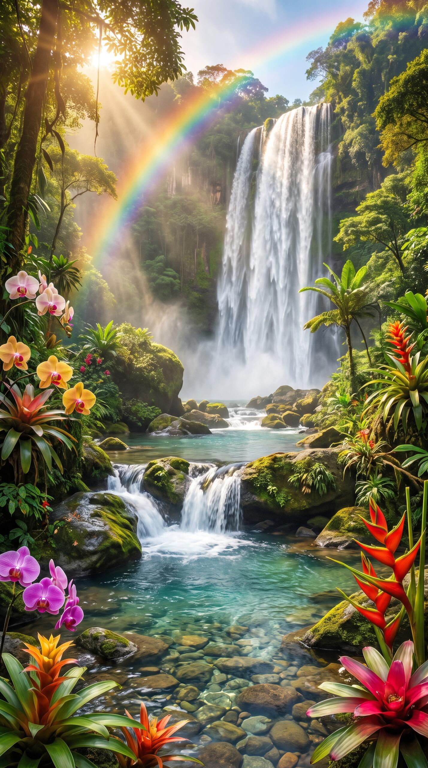 Rainbow Waterfall Wallpaper
