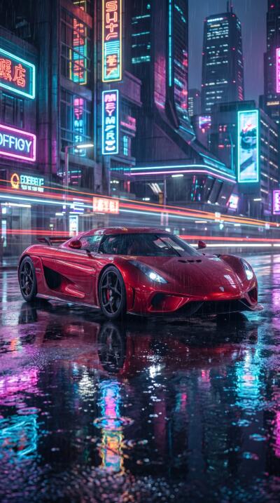 Crimson Hypercar Wallpaper