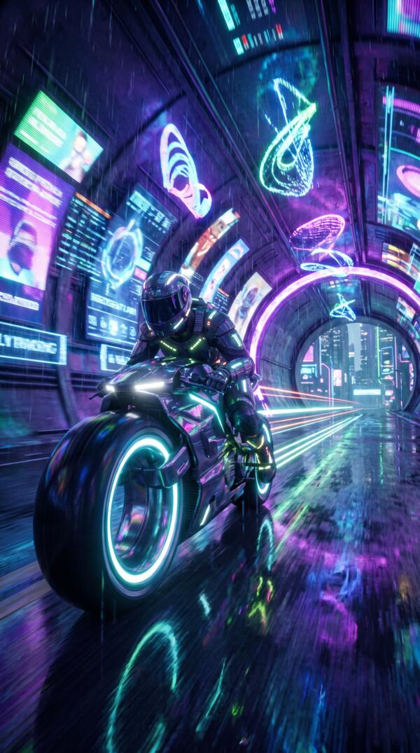 Neon Racer Wallpaper