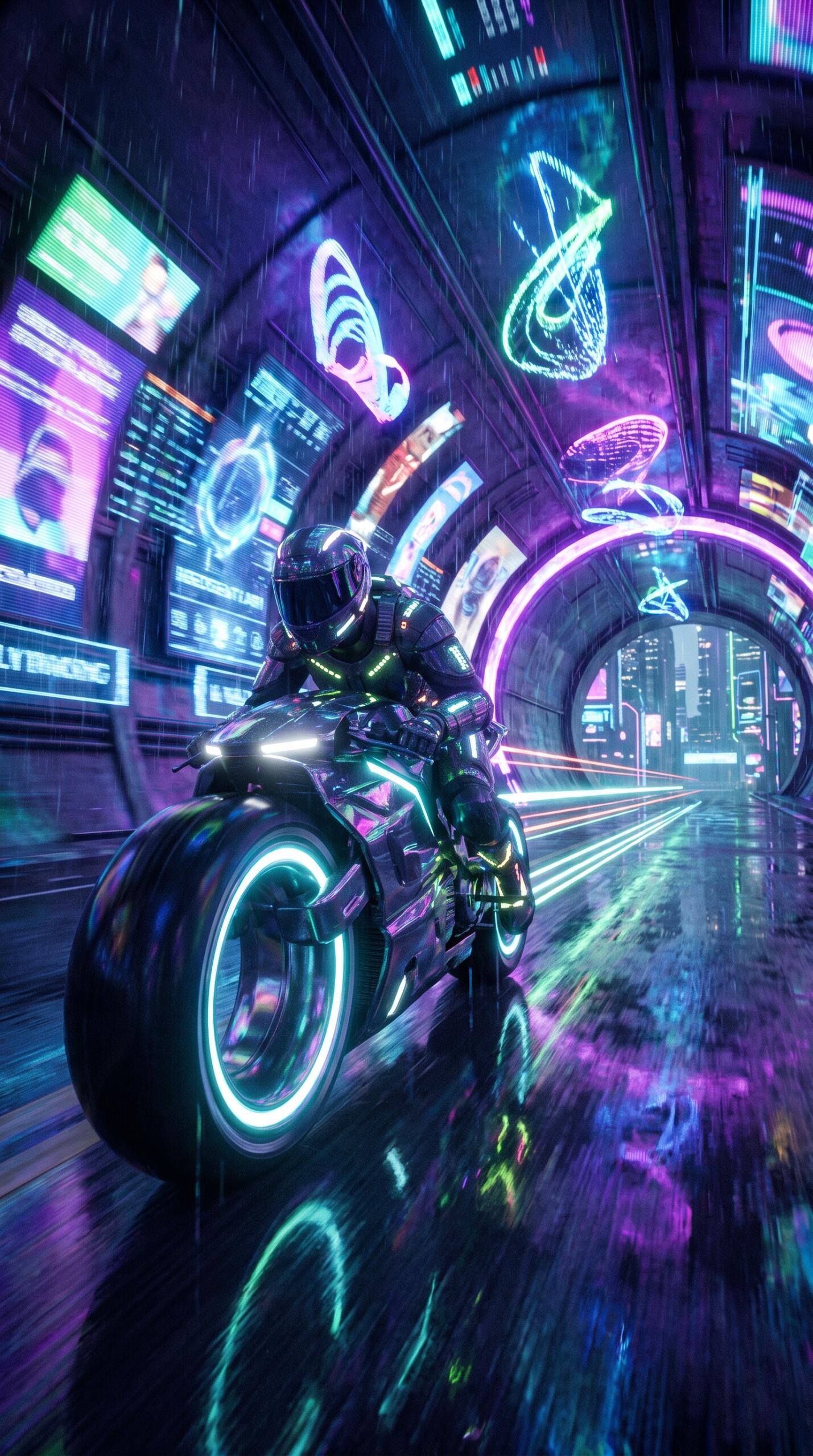 Neon Racer Wallpaper