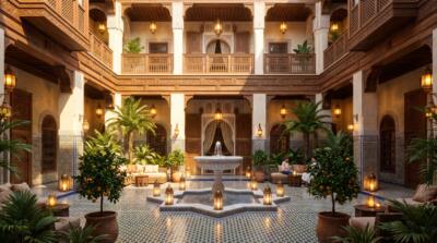 Moroccan Courtyard Wallpaper