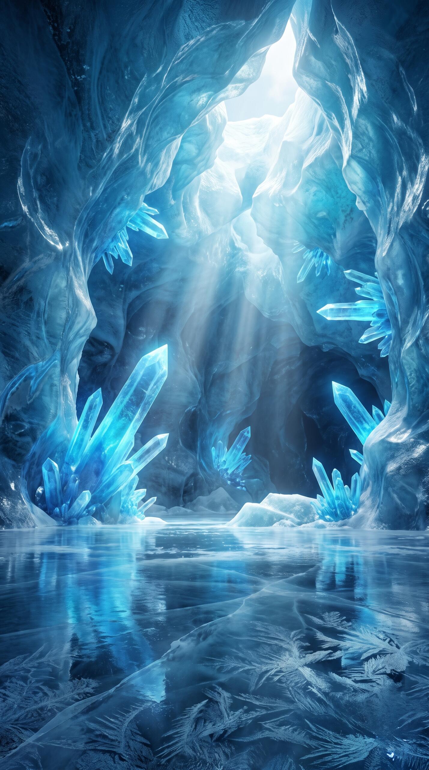 Blue Ice Cave Wallpaper