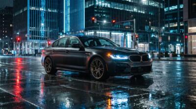 Matte Black Super Sedan Wallpaper