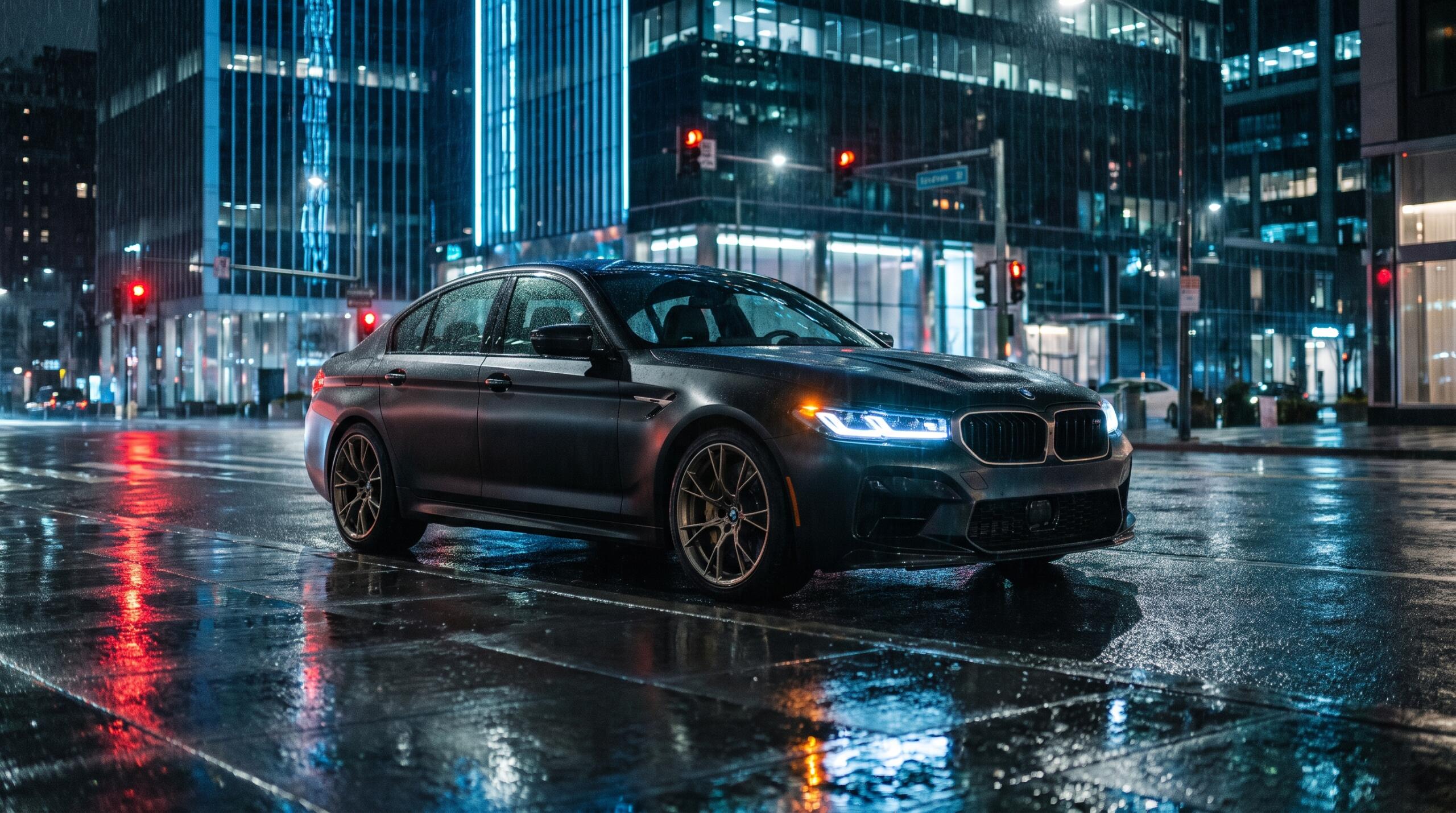 Matte Black Super Sedan Wallpaper