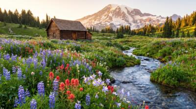 Hidden Alpine Meadow Wallpaper