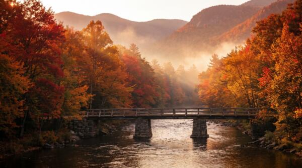 Autumn River Valley Wallpaper