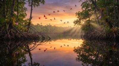 Sunset Mangrove Forest Wallpaper