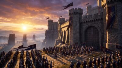 Castle Siege At Dawn Wallpaper