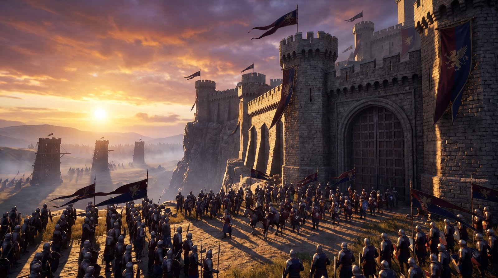 Castle Siege At Dawn Wallpaper