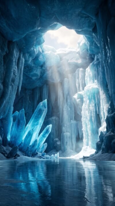 Crystal Ice Cavern Wallpaper
