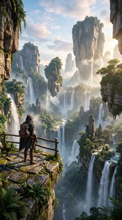 Valley Of Eternal Waterfalls Wallpaper