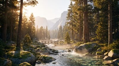 Valley Of Golden Pines Wallpaper
